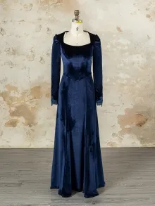 blue velvet dress