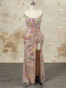 sparkly floral sequin sleeveless midi dress sparkly floral sequin sleeveless midi dress