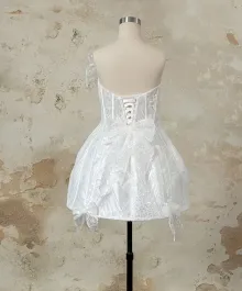 Lunss custom made mini bridal dress