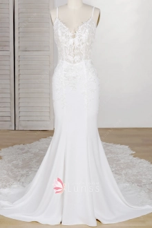 lace and spandex mermaid wedding dress