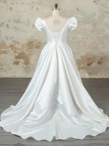 Lunss custom satin wedding dress