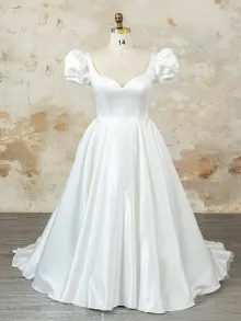 custom made detachable sleeve wedding dress