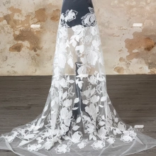 laser cut sequinned leaf floral lace