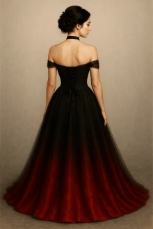 black and red ombre dress