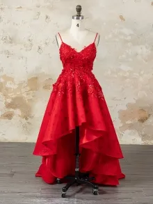 Lunss custom red heart high low valentine dress