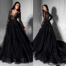 black lace and tulle dress