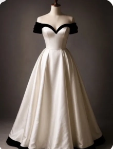 black velvet shoulder sleeves and trim