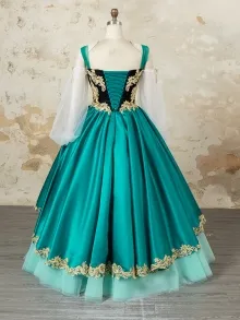 turquoise black and gold corset ball gown