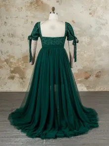 Lunss custom made green damask dress