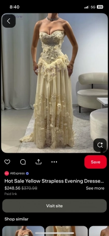 strapless A line dress