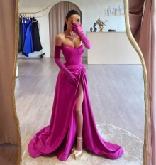 fuchsia prom dress