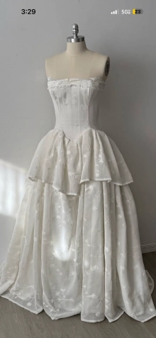 vintage style lace layered corset wedding dress