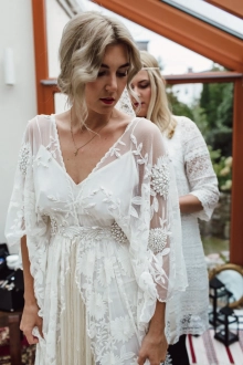sheer lace kimono cover