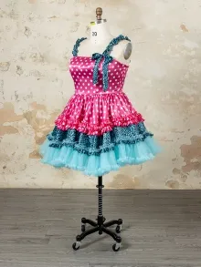 custom made hot pink polka dot Gyaru dress