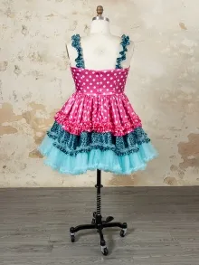 hot pink polka dot Gyaru mini dress