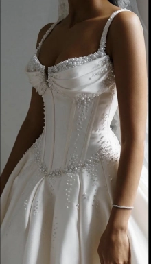 pearls wedding dress