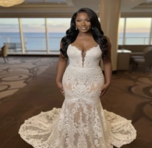 deep V plunge wedding dress