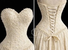 beaded detail of the bodice