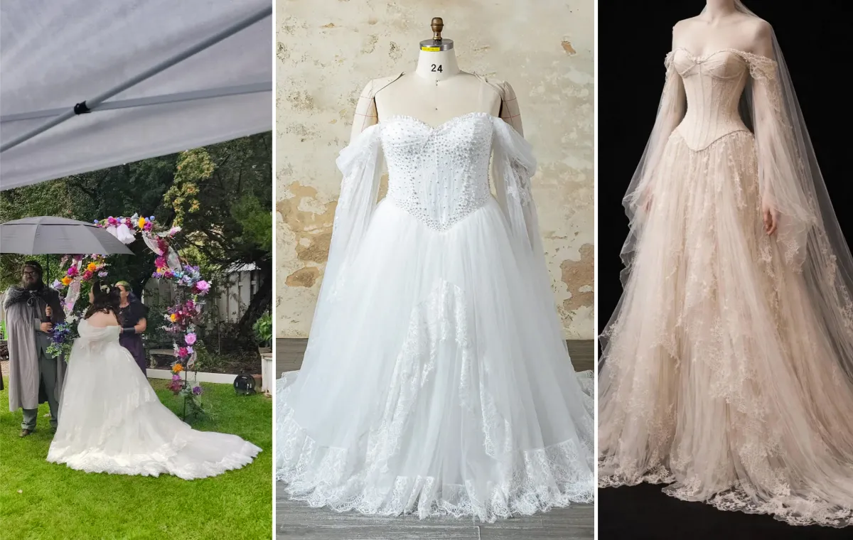 plus size pearled corset dream wedding dress design