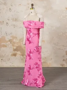 Lunss hot pink floral off shoulder summer dress