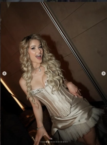 champagne rhinestone corset dress inspiration