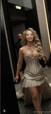 champagne rhinestone corset dress inspiration