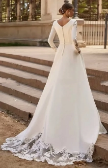satin dress with lace