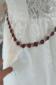 floral trim lace wedding dress
