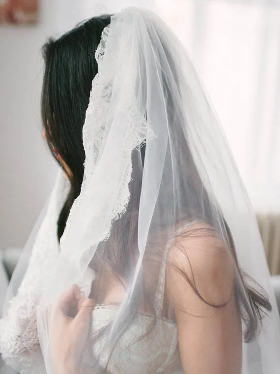 Wedding Veil, Tulle Bridal Veil Wedding Long Veil, Bride Wedding Veil,  White, Ivory Cathedral Long Veil, Simple 