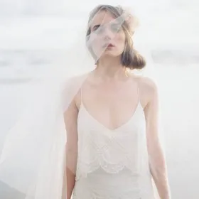 simple yet elegant cathedral veil ivory single tier long bridal veil