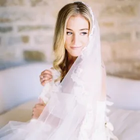 embroidered lace chapel length veil single tier wedding veil