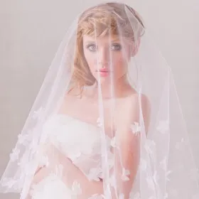 petal drop bridal veil elbow length wedding single tier veil