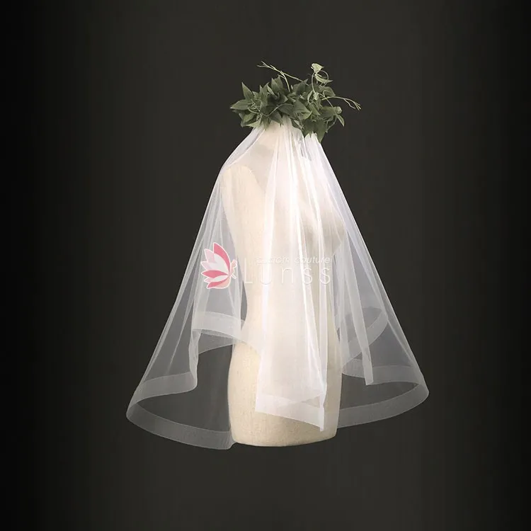 one tier ivory wedding veil