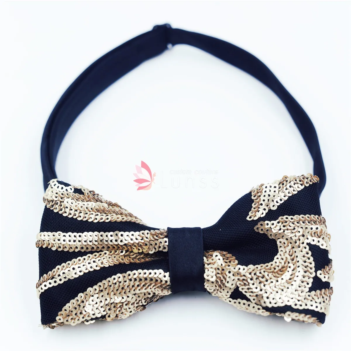 Glitter Black Gold Sequin Bow Tie for Men | 5 Colors - Lunss