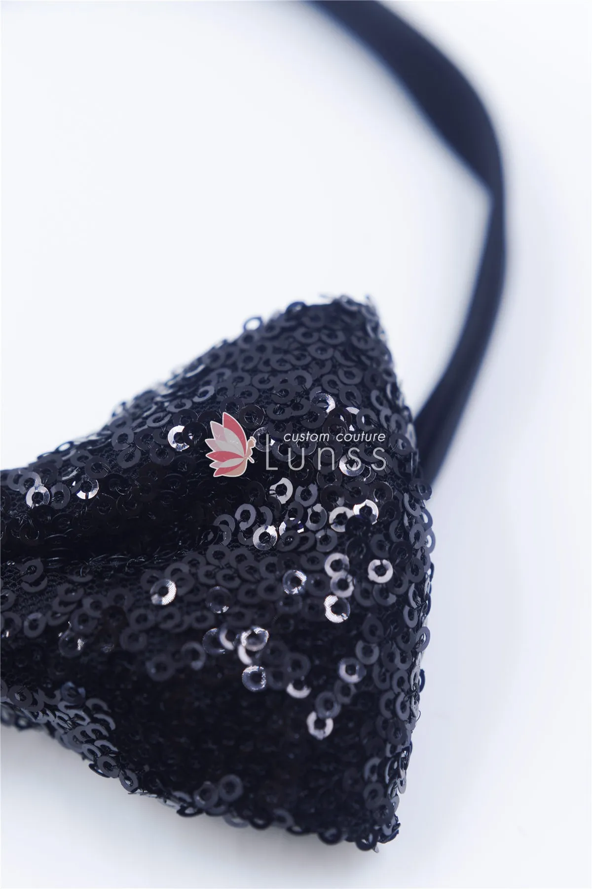 Handmade Black Glitter Bow Tie for Men 35 Colors Lunss