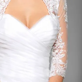 embroidered lace top three quarter sleeve wedding bolero