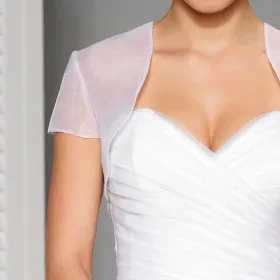 sheer white bridal shrug jacket short sleeve wedding bolero