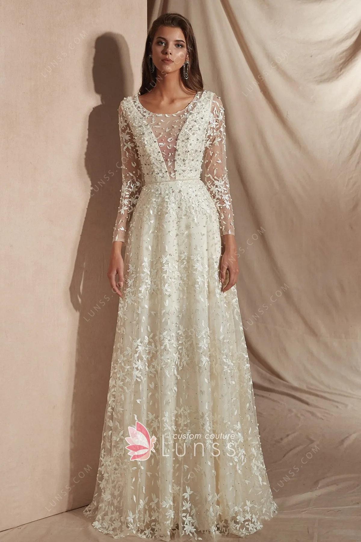 cream prom dress