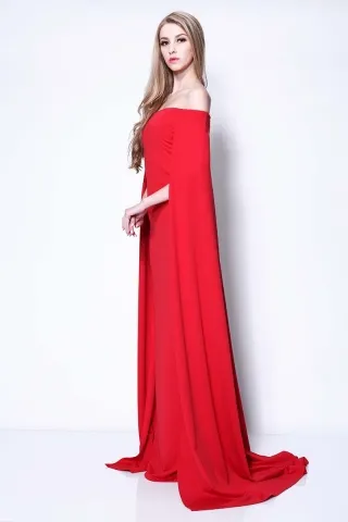 Lupita Nyongo Golden Globes red carpet inspired red cape dress