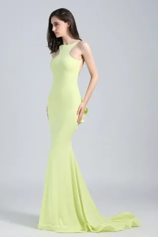 Nicole Scherzinger performance insired long lemon prom dress