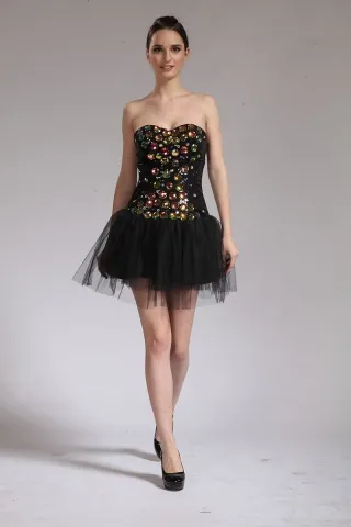 muliti color diamond embellished celebrity cocktail dress