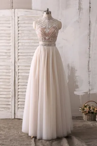 rhinestone embellished bodice two piece formal dress