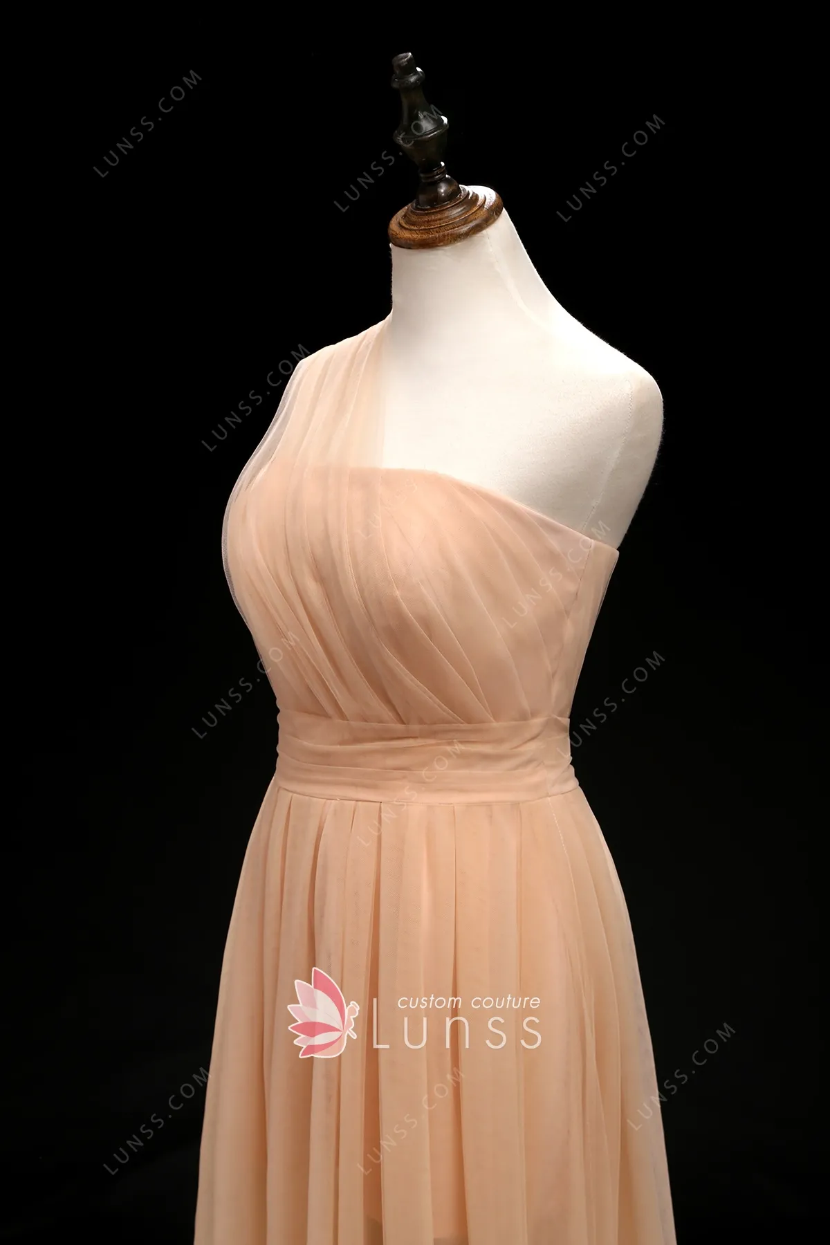 0401~Tulle Sleeveless Accordion Dress