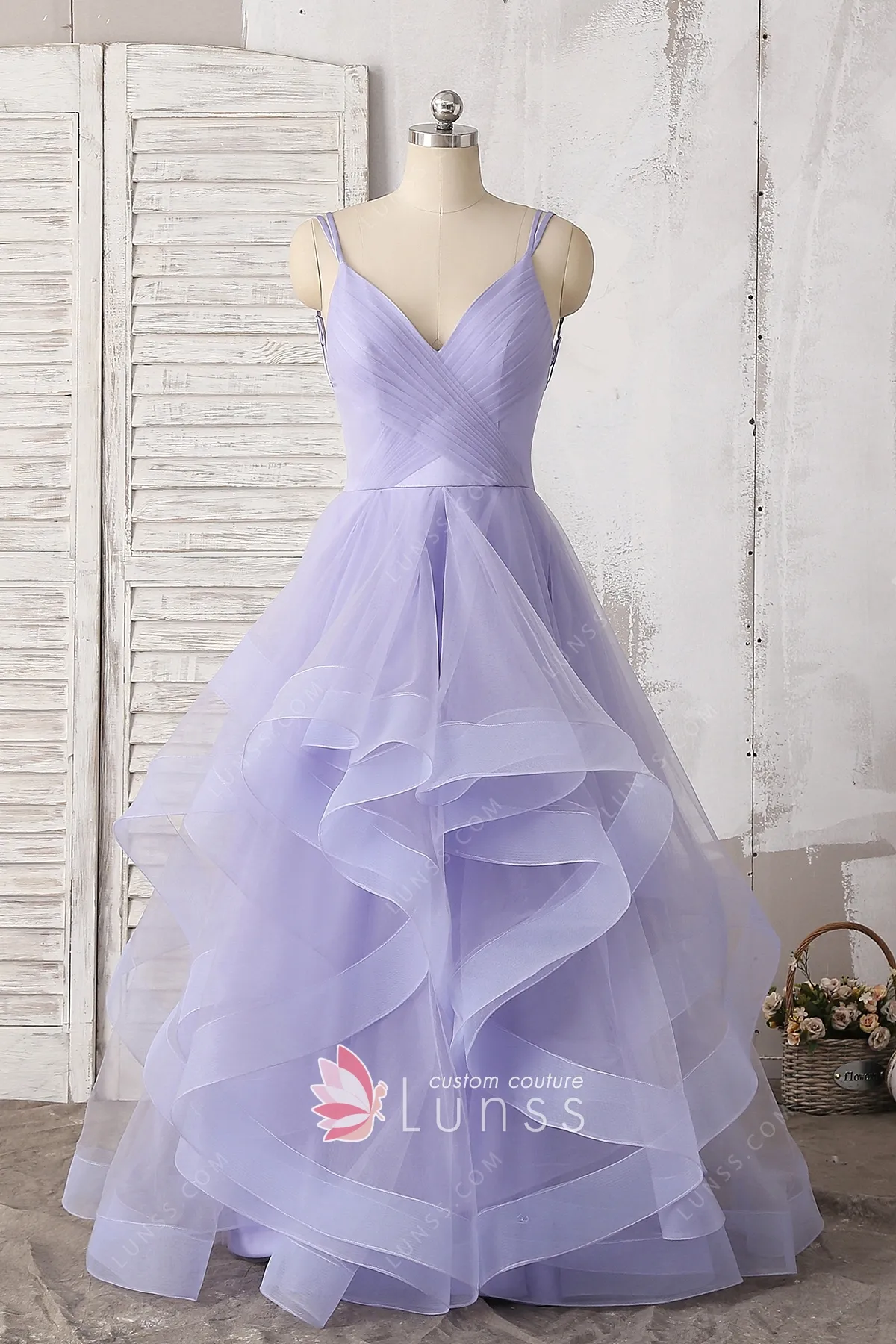 lavender tulle dress