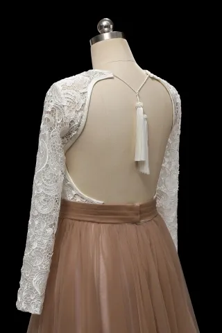 open back lace and tulle bridal dress