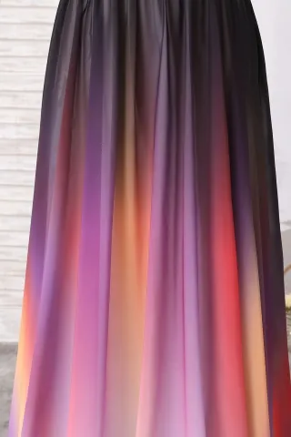 pink purple yellow ombre chiffon dress