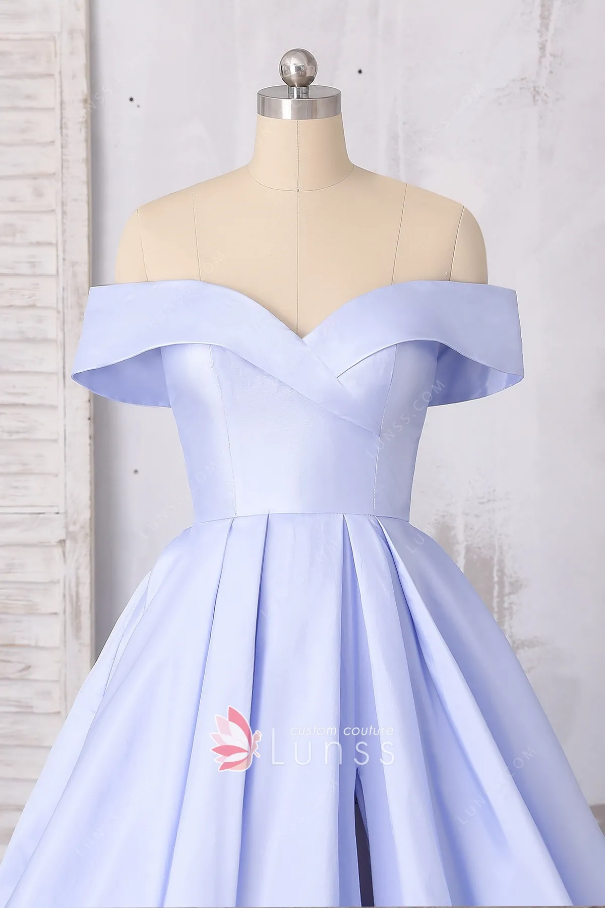 Sheath Satin Prom Dresses With Slit Lavender Plus Size