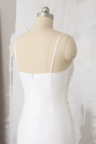white jersey with spaghetti strap dress