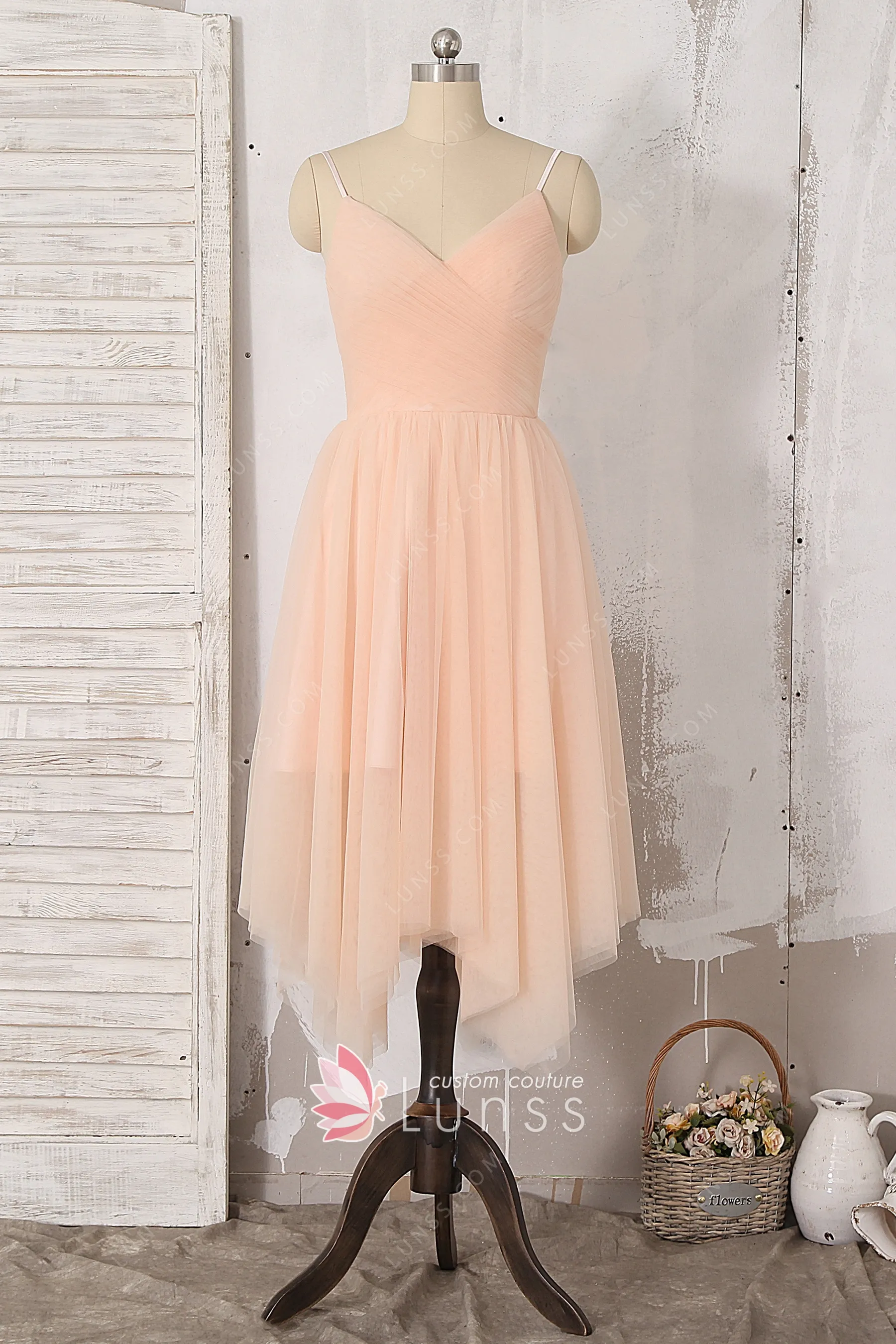 peach hoco dress
