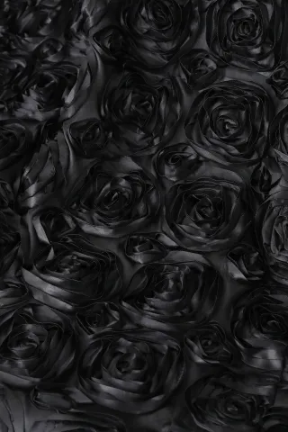 black 3D rosettes dress